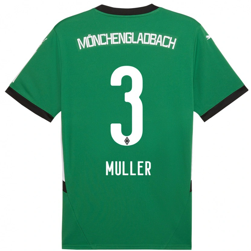 Danxen Niño Camiseta Barbara Müller #3 Verde Blanco 2ª Equipación 2024/25 La Camisa México