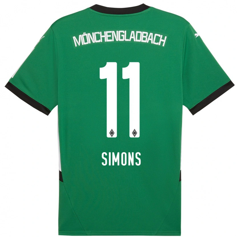 Danxen Niño Camiseta Kelly Simons #11 Verde Blanco 2ª Equipación 2024/25 La Camisa México