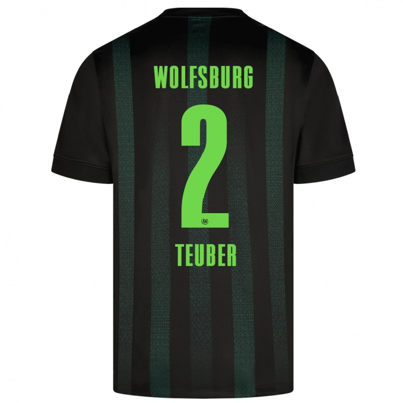 Danxen Niño Camiseta Julius Teuber #2 Verde Oscuro 2ª Equipación 2024/25 La Camisa México