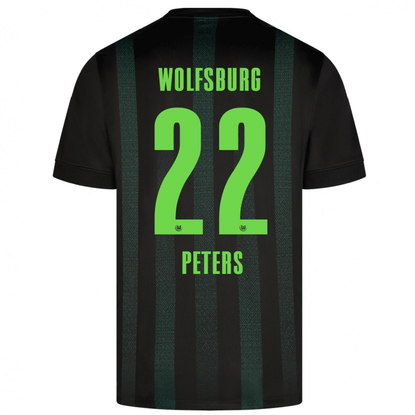 Danxen Niño Camiseta Laurin Peters #22 Verde Oscuro 2ª Equipación 2024/25 La Camisa México