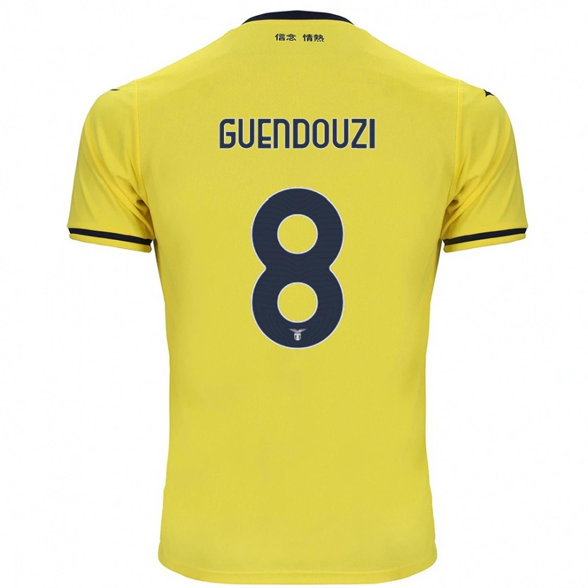 Danxen Niño Camiseta Mattéo Guendouzi #8 Amarillo 2ª Equipación 2024/25 La Camisa México