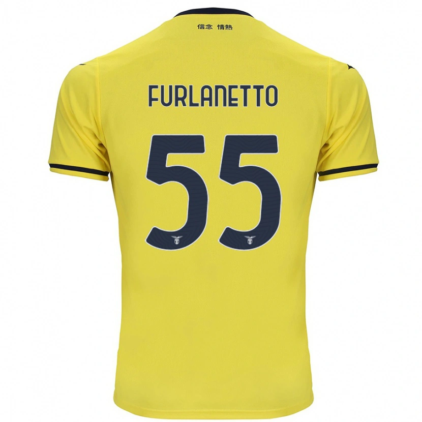 Danxen Niño Camiseta Alessio Furlanetto #55 Amarillo 2ª Equipación 2024/25 La Camisa México
