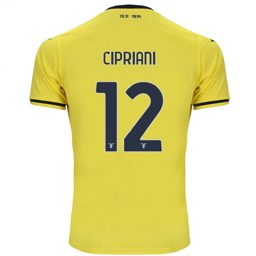 Danxen Niño Camiseta Alessio Cipriani #12 Amarillo 2ª Equipación 2024/25 La Camisa México
