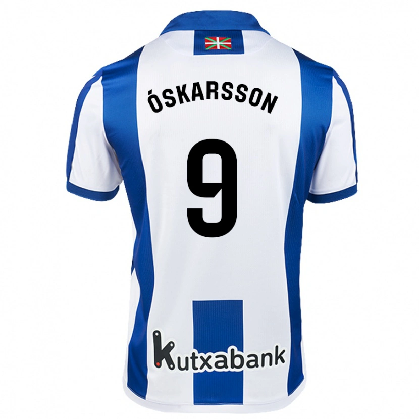 Danxen Niño Camiseta Orri Óskarsson #9 Blanco Azul Cielo 1ª Equipación 2024/25 La Camisa México