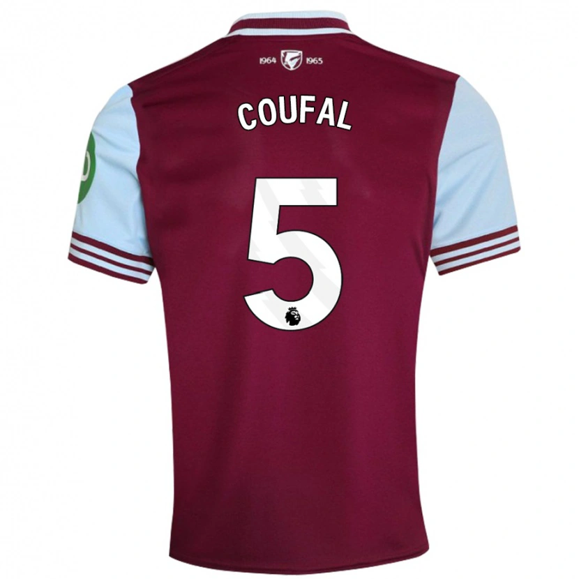 Danxen Hombre Camiseta Vladimír Coufal #5 Rojo Oscuro 1ª Equipación 2024/25 La Camisa México