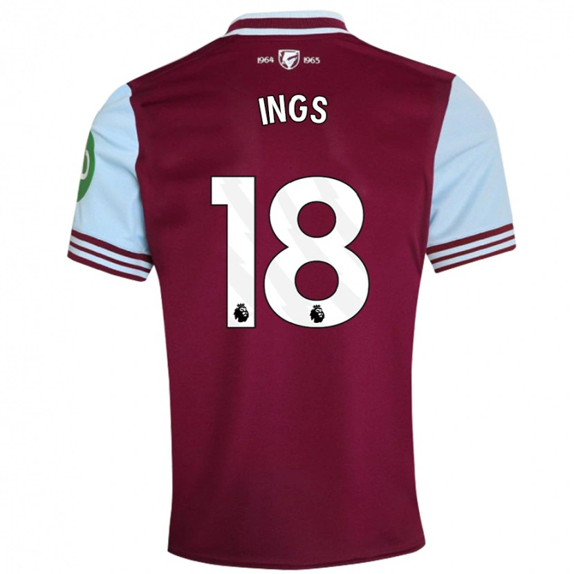 Danxen Hombre Camiseta Danny Ings #18 Rojo Oscuro 1ª Equipación 2024/25 La Camisa México