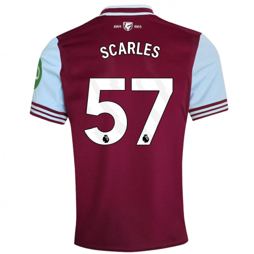Danxen Hombre Camiseta Oliver Scarles #57 Rojo Oscuro 1ª Equipación 2024/25 La Camisa México