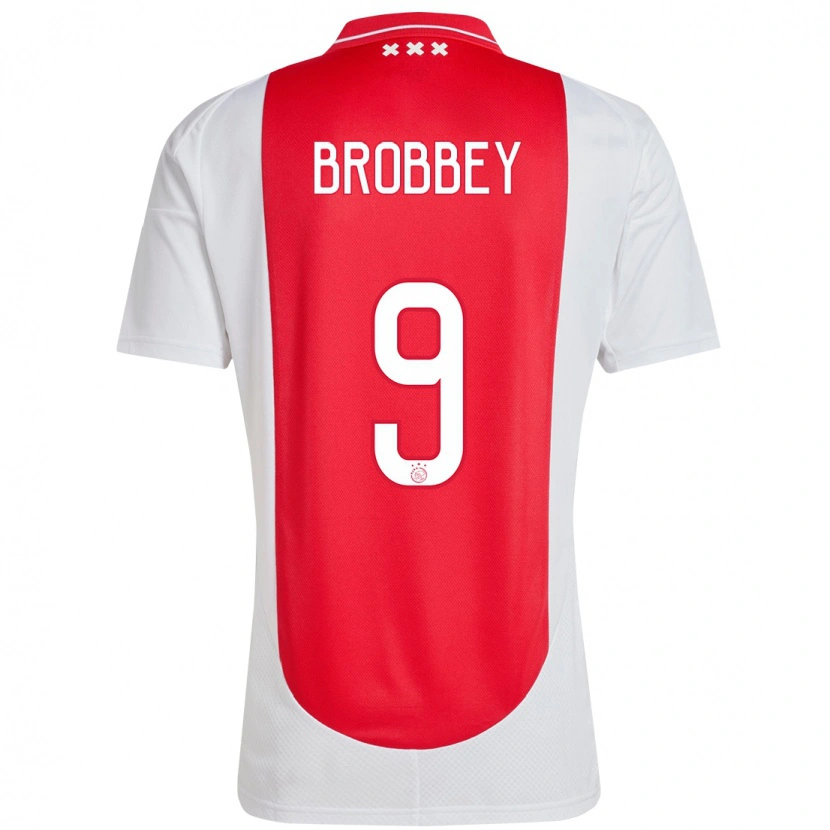 Danxen Hombre Camiseta Brian Brobbey #9 Rojo Blanco 1ª Equipación 2024/25 La Camisa México
