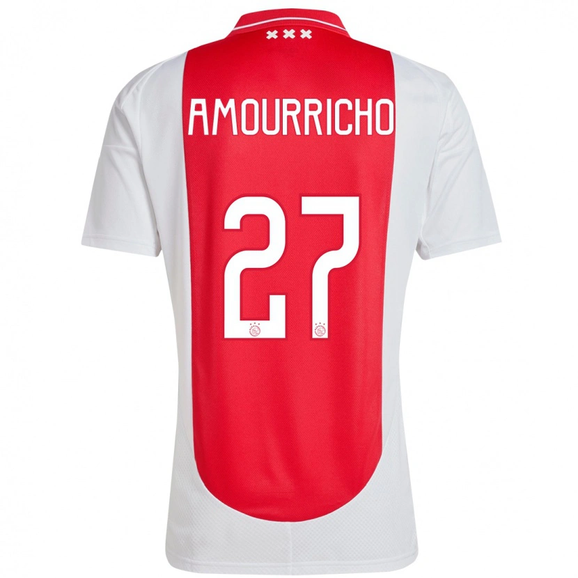 Danxen Hombre Camiseta Amourricho Van Axel-Dongen #27 Rojo Blanco 1ª Equipación 2024/25 La Camisa México