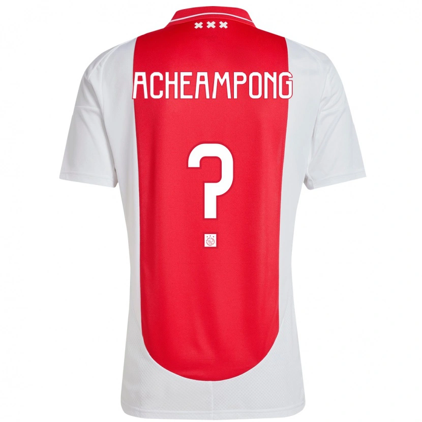 Danxen Hombre Camiseta Levi Acheampong #0 Rojo Blanco 1ª Equipación 2024/25 La Camisa México