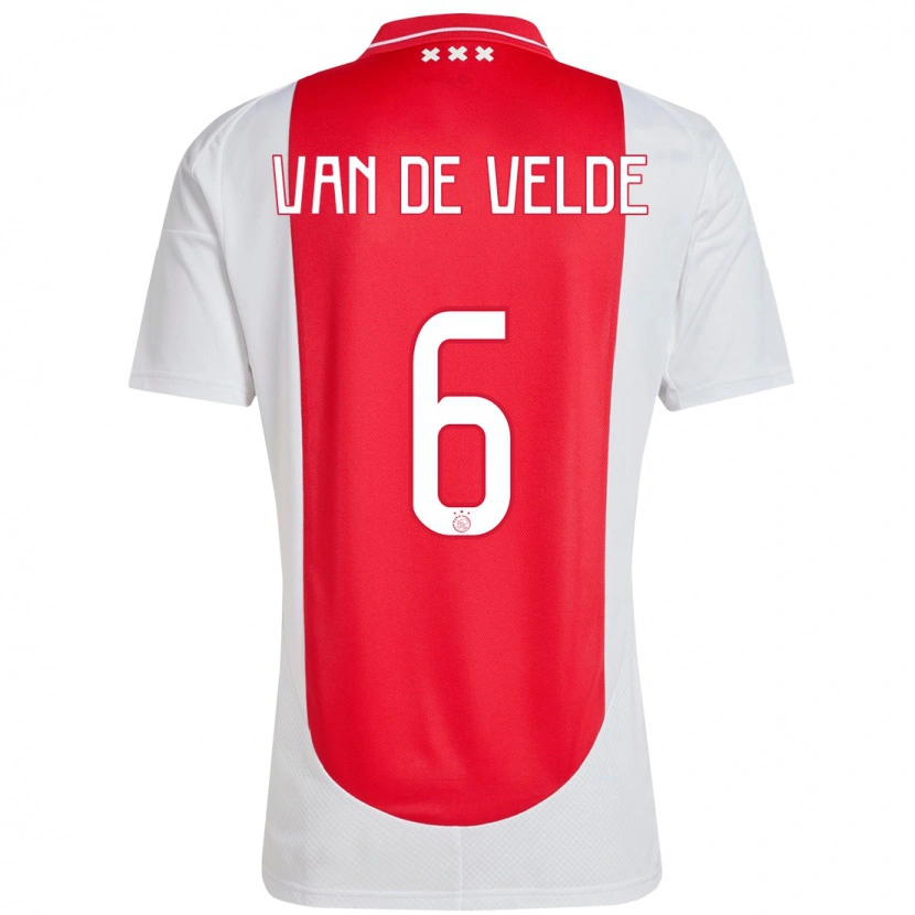 Danxen Hombre Camiseta Jonna Van De Velde #6 Rojo Blanco 1ª Equipación 2024/25 La Camisa México