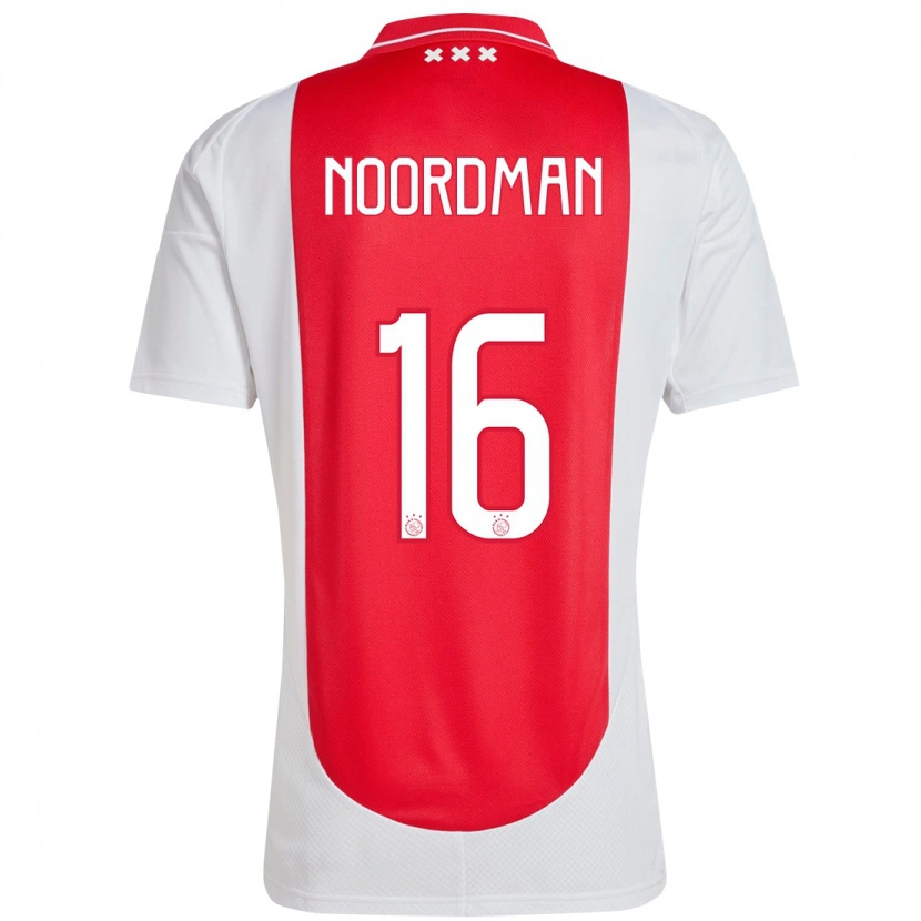 Danxen Hombre Camiseta Danique Noordman #16 Rojo Blanco 1ª Equipación 2024/25 La Camisa México