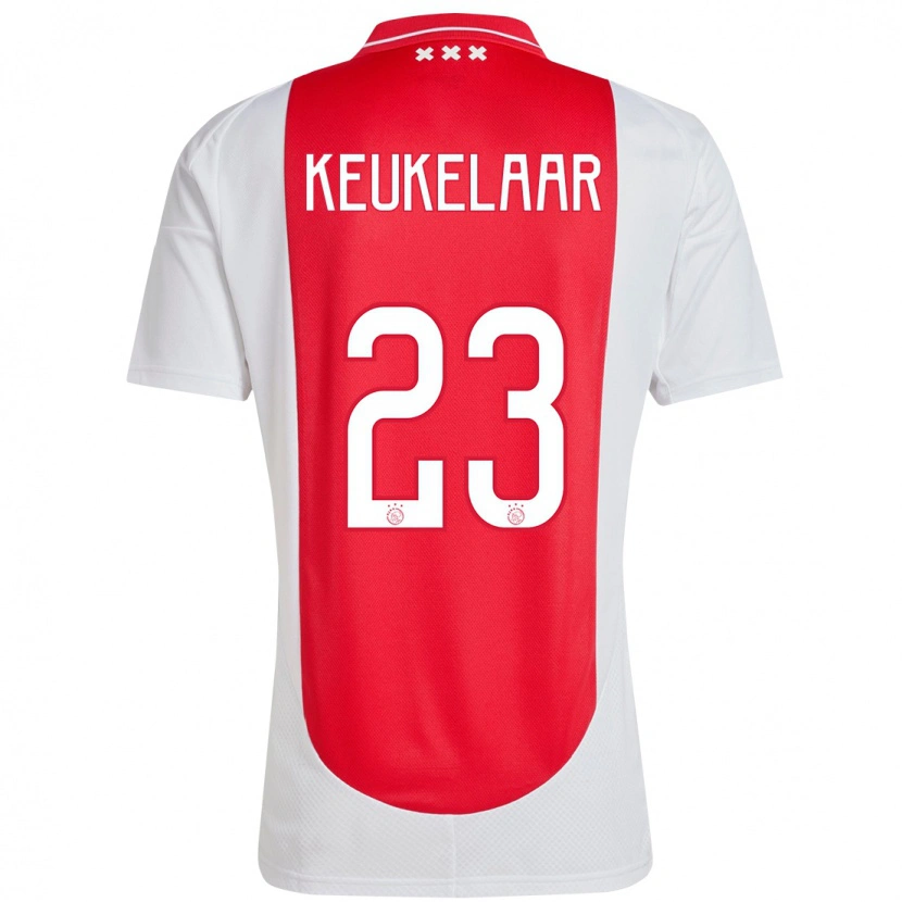 Danxen Hombre Camiseta Lotte Keukelaar #23 Rojo Blanco 1ª Equipación 2024/25 La Camisa México