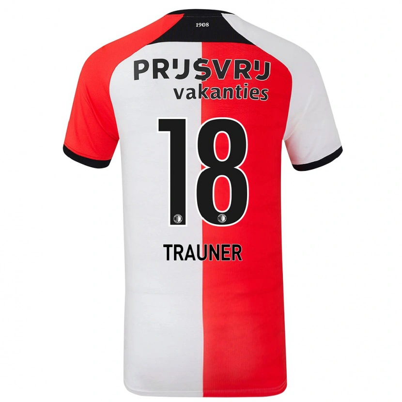 Danxen Hombre Camiseta Gernot Trauner #18 Rojo Blanco 1ª Equipación 2024/25 La Camisa México