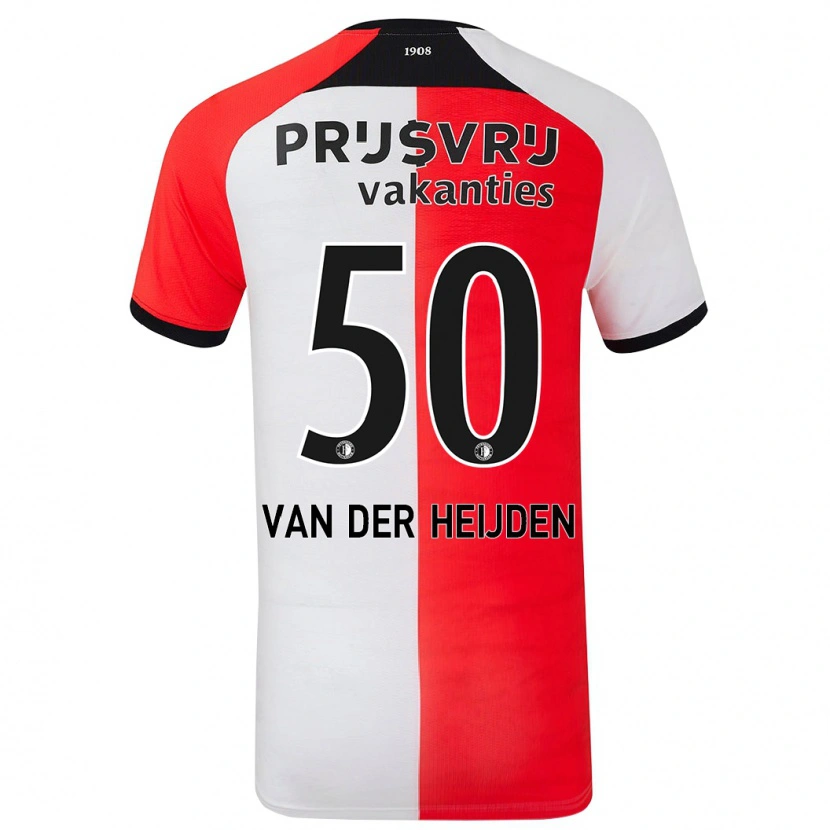 Danxen Hombre Camiseta Délano Van Der Heijden #50 Rojo Blanco 1ª Equipación 2024/25 La Camisa México