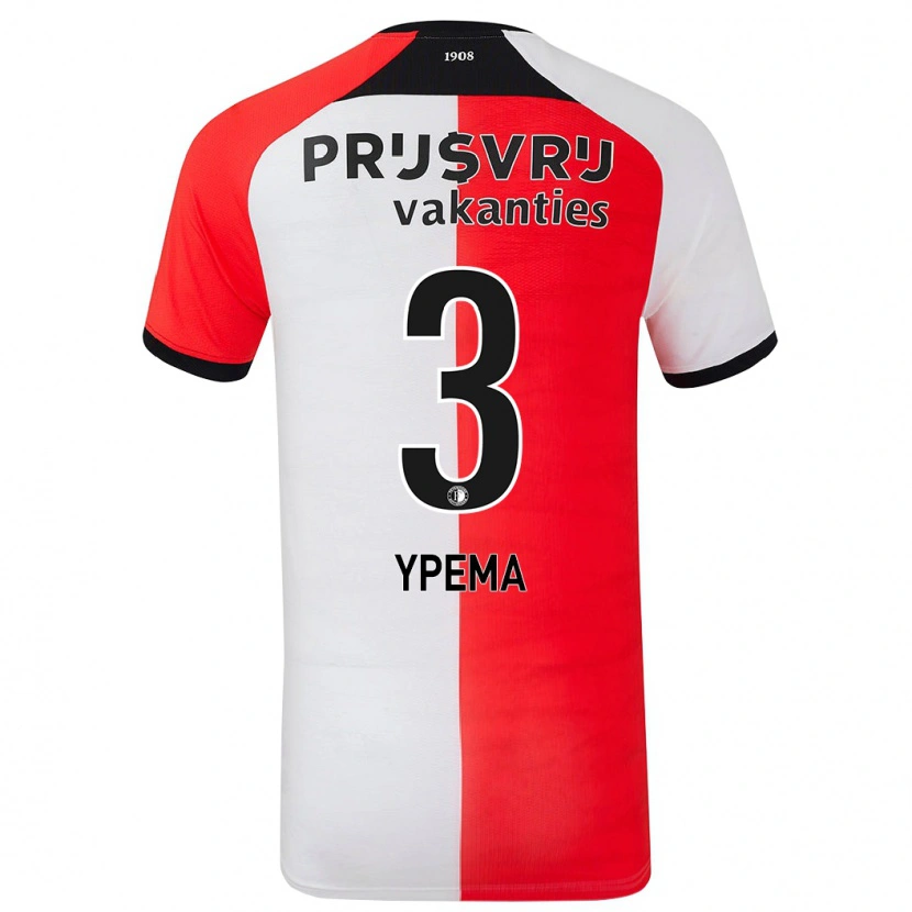 Danxen Hombre Camiseta Danique Ypema #3 Rojo Blanco 1ª Equipación 2024/25 La Camisa México