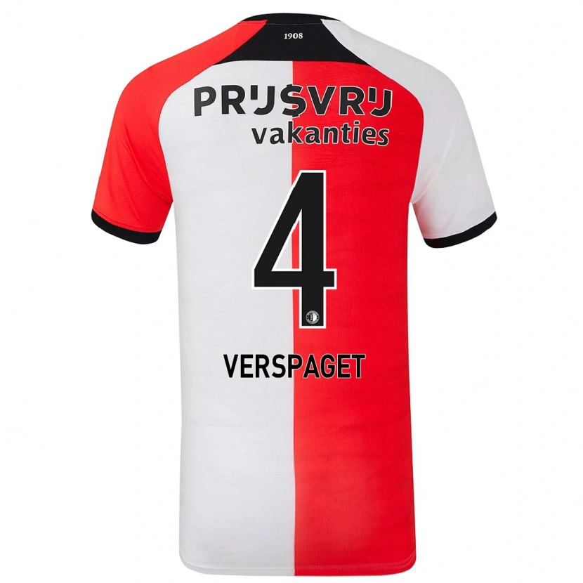 Danxen Hombre Camiseta Amber Verspaget #4 Rojo Blanco 1ª Equipación 2024/25 La Camisa México