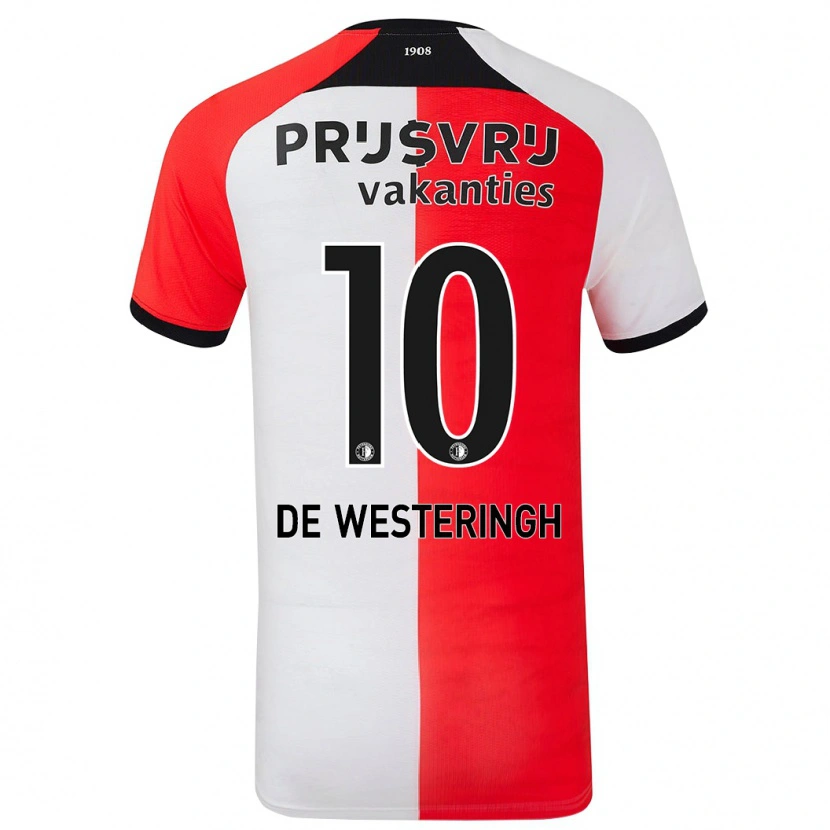 Danxen Hombre Camiseta Kirsten Van De Westeringh #10 Rojo Blanco 1ª Equipación 2024/25 La Camisa México