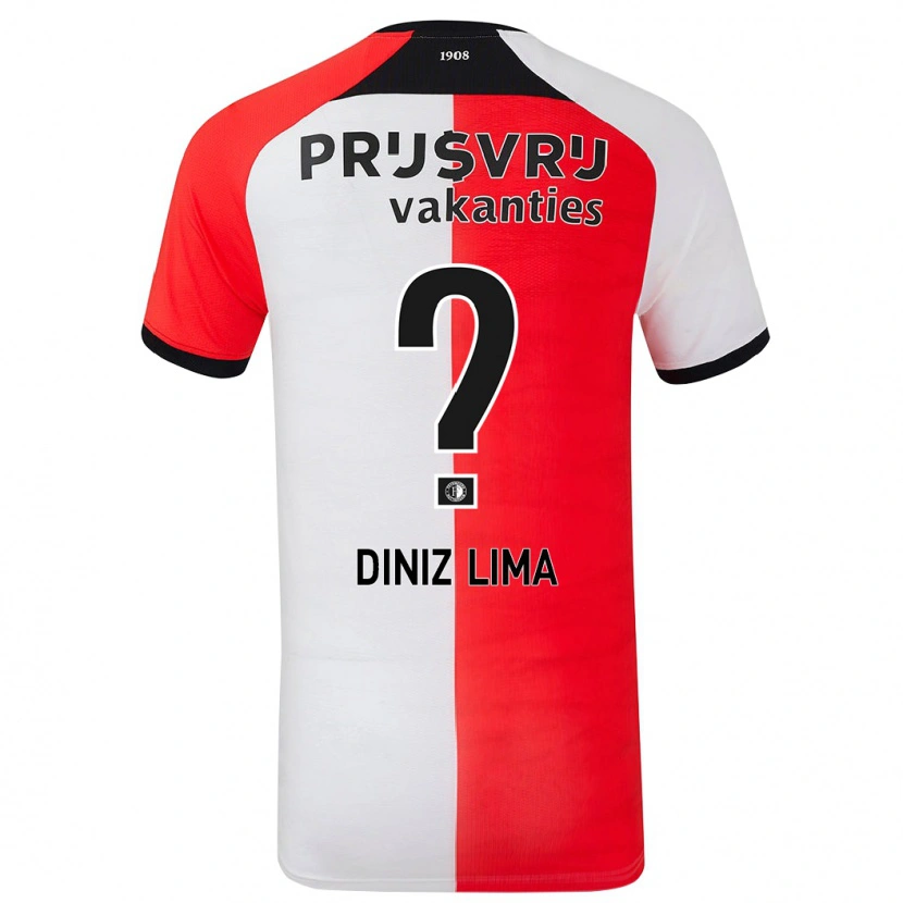Danxen Hombre Camiseta Lucas Diniz Lima #0 Rojo Blanco 1ª Equipación 2024/25 La Camisa México
