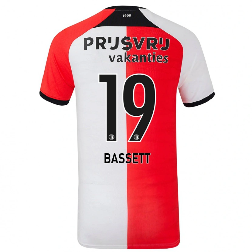 Danxen Hombre Camiseta Cole Bassett #19 Rojo Blanco 1ª Equipación 2024/25 La Camisa México