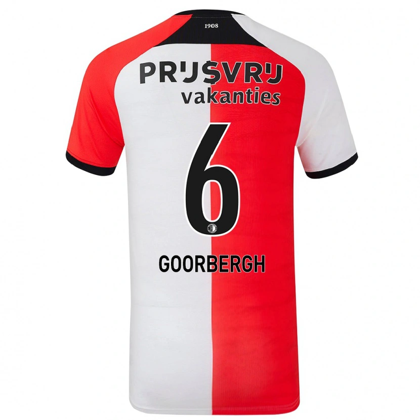 Danxen Hombre Camiseta Cheyenne Van Den Goorbergh #6 Rojo Blanco 1ª Equipación 2024/25 La Camisa México