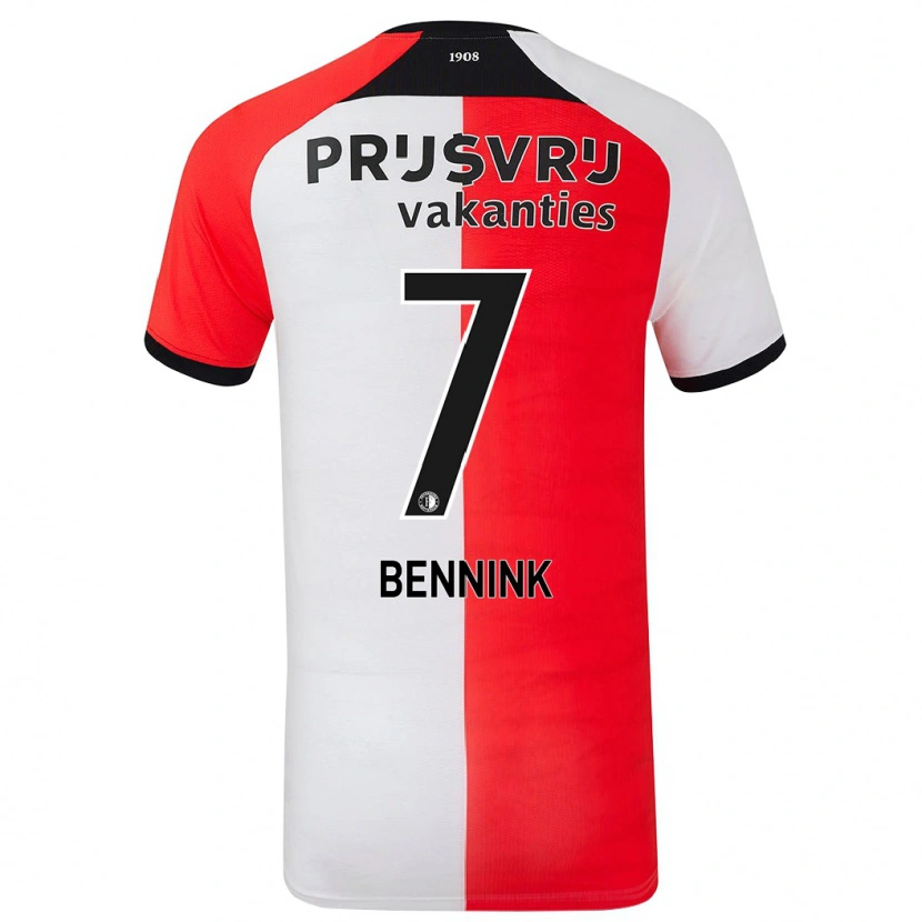 Danxen Hombre Camiseta Maxime Bennink #7 Rojo Blanco 1ª Equipación 2024/25 La Camisa México