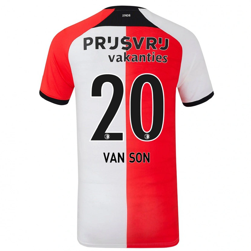 Danxen Hombre Camiseta Anne Van Son #20 Rojo Blanco 1ª Equipación 2024/25 La Camisa México