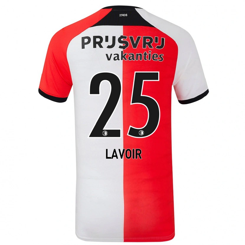 Danxen Hombre Camiseta Romee Van De Lavoir #25 Rojo Blanco 1ª Equipación 2024/25 La Camisa México