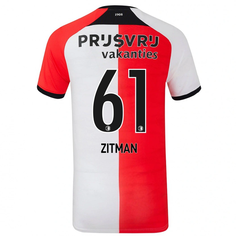 Danxen Hombre Camiseta Sven Zitman #61 Rojo Blanco 1ª Equipación 2024/25 La Camisa México