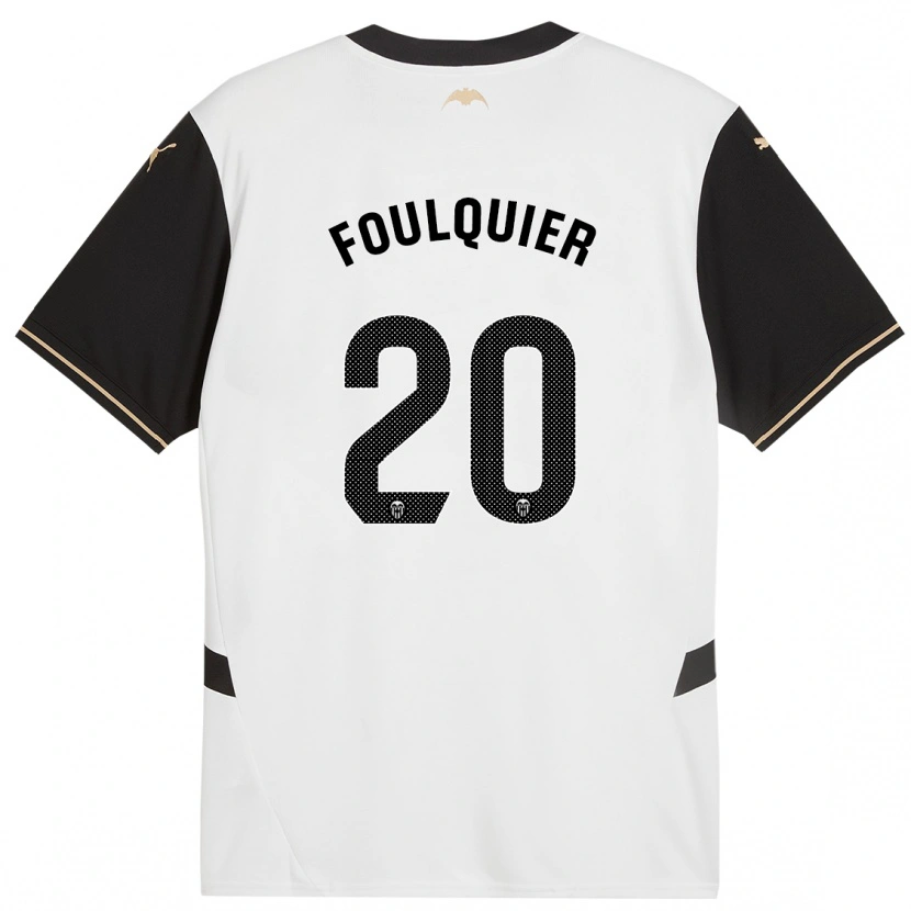 Danxen Hombre Camiseta Dimitri Foulquier #20 Blanco Negro 1ª Equipación 2024/25 La Camisa México