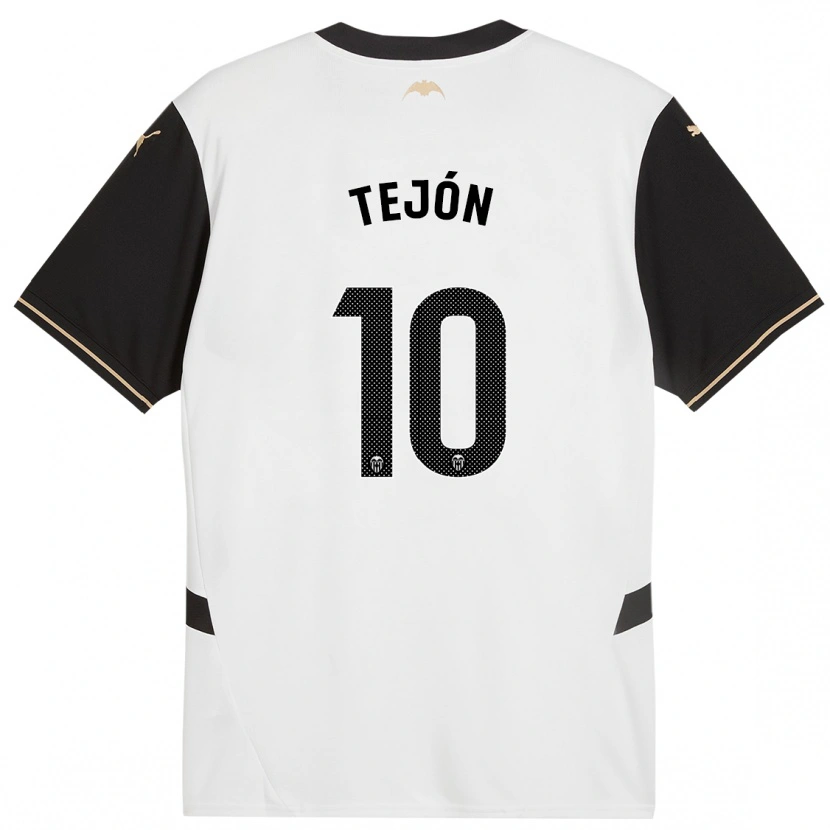 Danxen Hombre Camiseta Martín Tejón #10 Blanco Negro 1ª Equipación 2024/25 La Camisa México