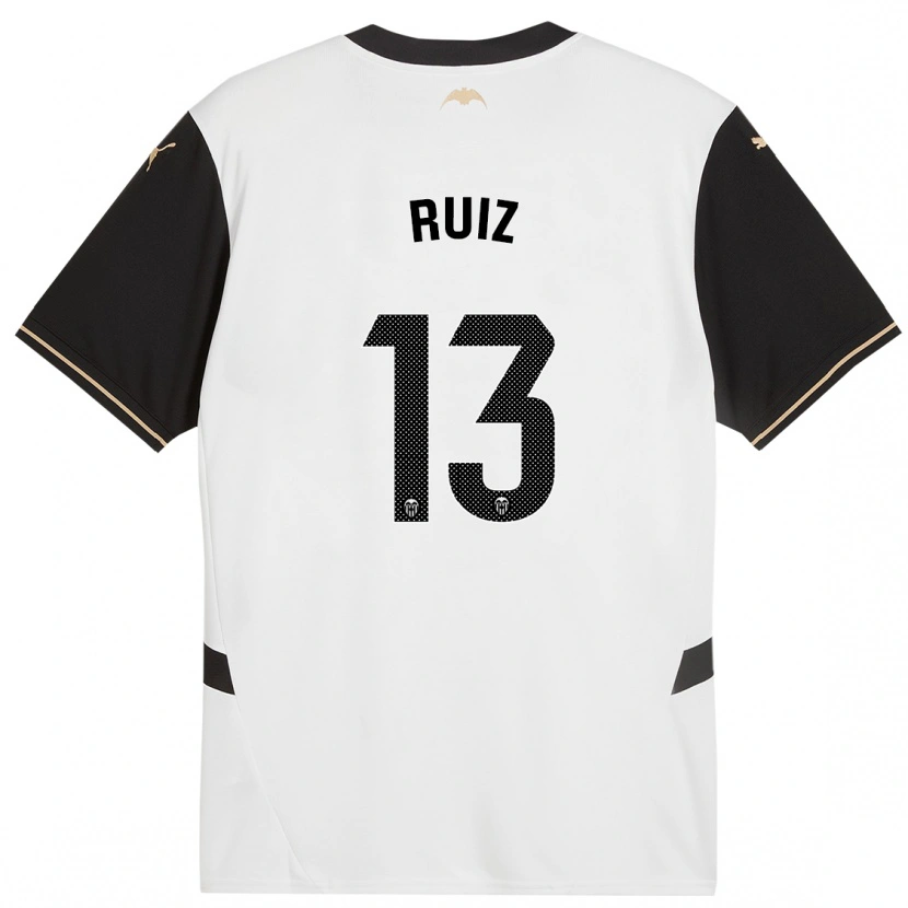 Danxen Hombre Camiseta Nil Ruiz #13 Blanco Negro 1ª Equipación 2024/25 La Camisa México