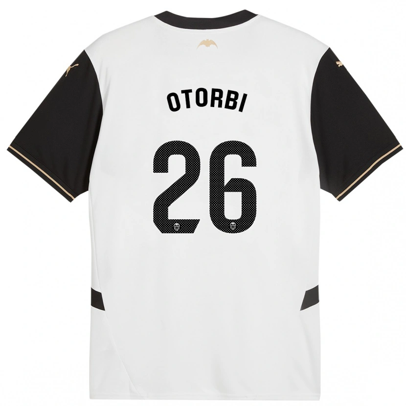 Danxen Hombre Camiseta David Otorbi #26 Blanco Negro 1ª Equipación 2024/25 La Camisa México