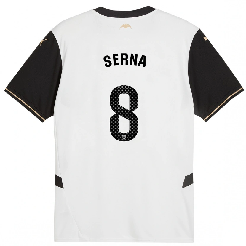 Danxen Hombre Camiseta Liced Serna #8 Blanco Negro 1ª Equipación 2024/25 La Camisa México