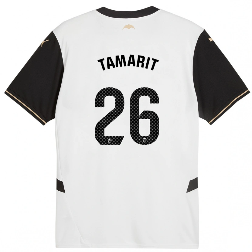 Danxen Hombre Camiseta Sara Tamarit #26 Blanco Negro 1ª Equipación 2024/25 La Camisa México