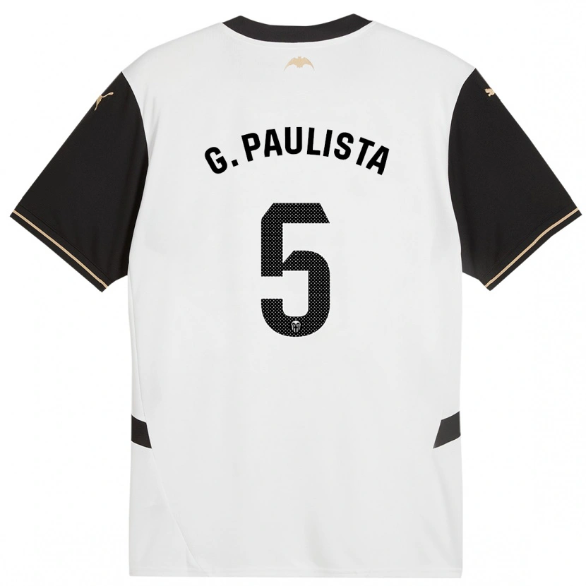 Danxen Hombre Camiseta Gabriel Paulista #5 Blanco Negro 1ª Equipación 2024/25 La Camisa México