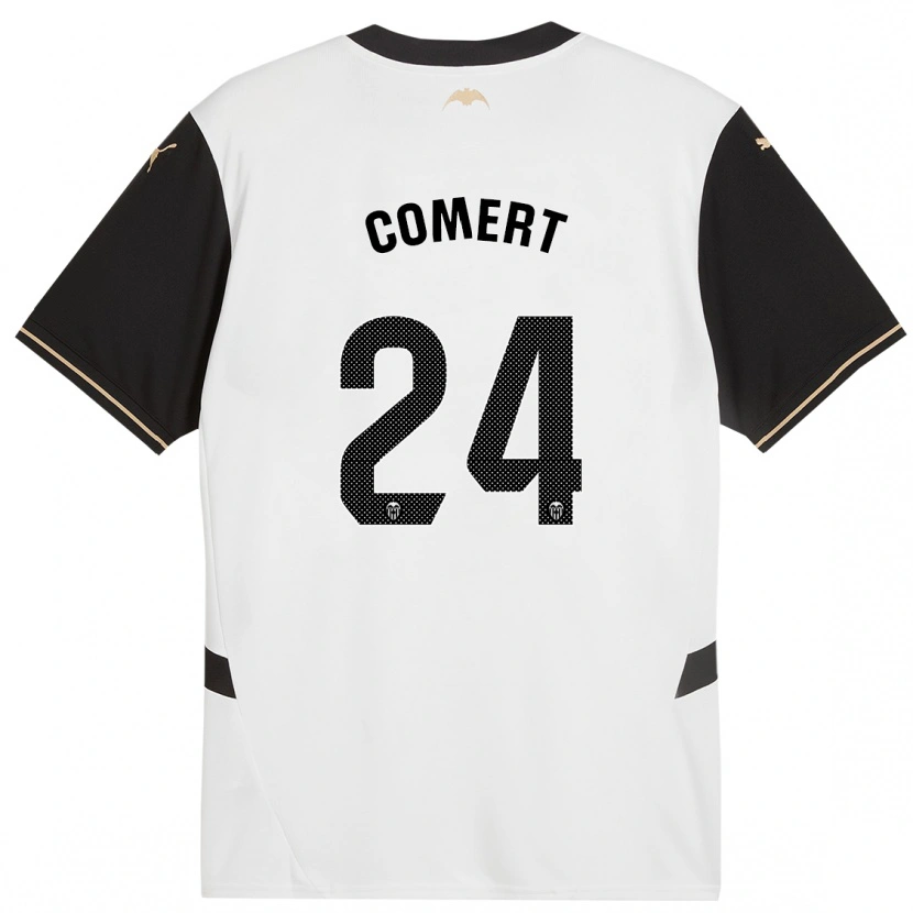 Danxen Hombre Camiseta Eray Comert #24 Blanco Negro 1ª Equipación 2024/25 La Camisa México