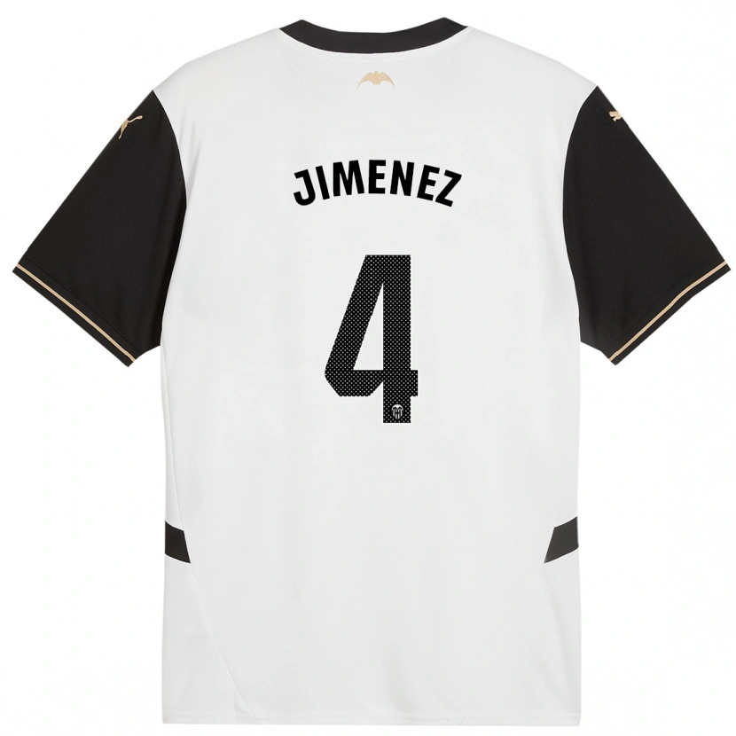 Danxen Hombre Camiseta Maria Jimenez #4 Blanco Negro 1ª Equipación 2024/25 La Camisa México
