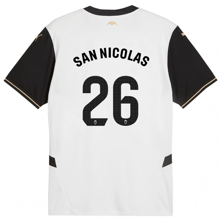 Danxen Hombre Camiseta Olga San Nicolas #26 Blanco Negro 1ª Equipación 2024/25 La Camisa México