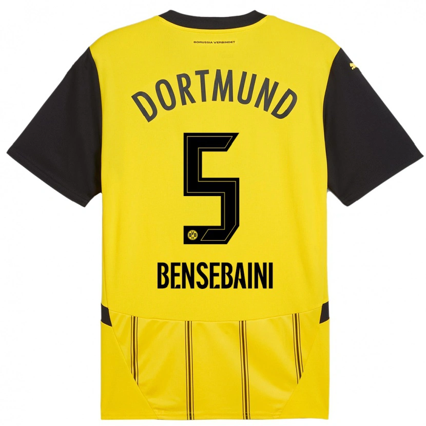 Danxen Hombre Camiseta Ramy Bensebaini #5 Amarillo Negro 1ª Equipación 2024/25 La Camisa México