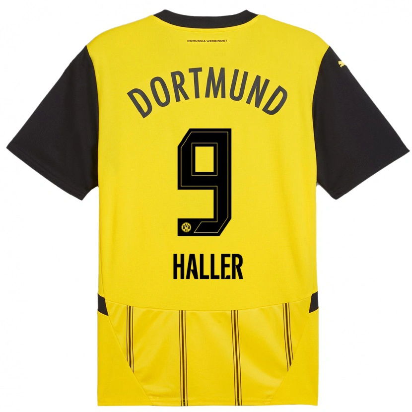 Danxen Hombre Camiseta Sébastien Haller #9 Amarillo Negro 1ª Equipación 2024/25 La Camisa México