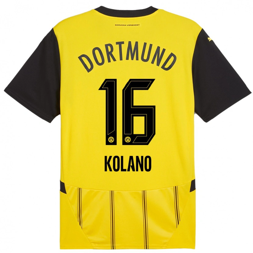 Danxen Hombre Camiseta Damian Kolano #16 Amarillo Negro 1ª Equipación 2024/25 La Camisa México