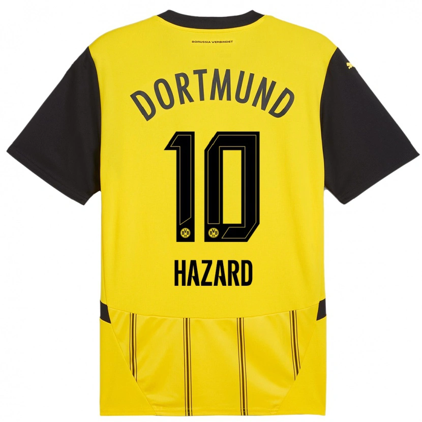 Danxen Hombre Camiseta Thorgan Hazard #10 Amarillo Negro 1ª Equipación 2024/25 La Camisa México