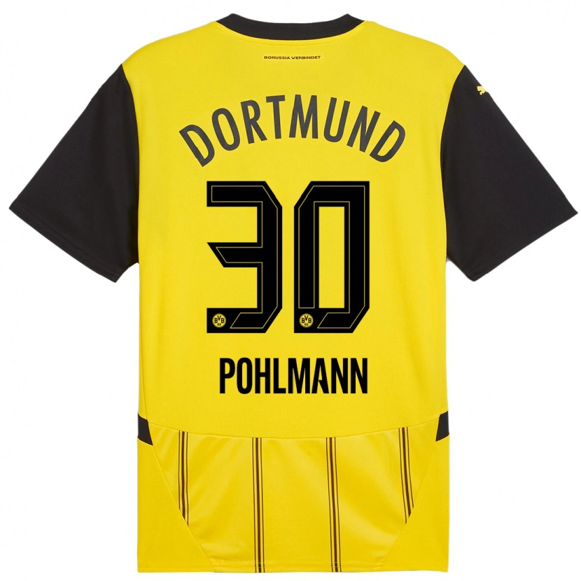 Danxen Hombre Camiseta Ole Pohlmann #30 Amarillo Negro 1ª Equipación 2024/25 La Camisa México