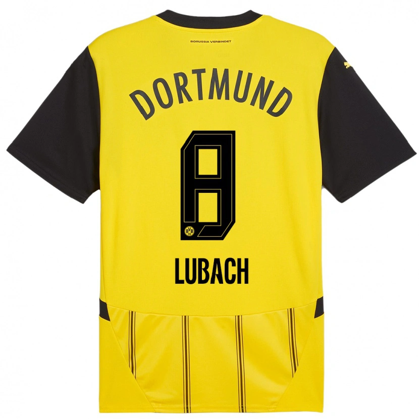 Danxen Hombre Camiseta Rafael Lubach #8 Amarillo Negro 1ª Equipación 2024/25 La Camisa México