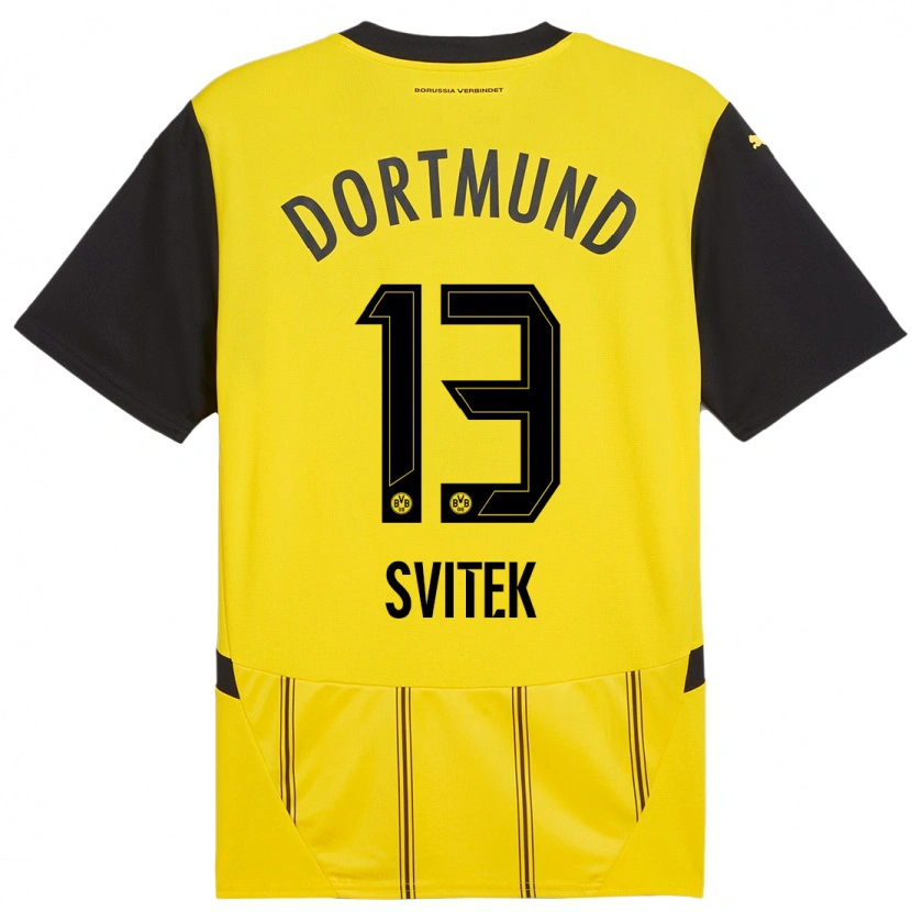 Danxen Hombre Camiseta Leon Svitek #13 Amarillo Negro 1ª Equipación 2024/25 La Camisa México