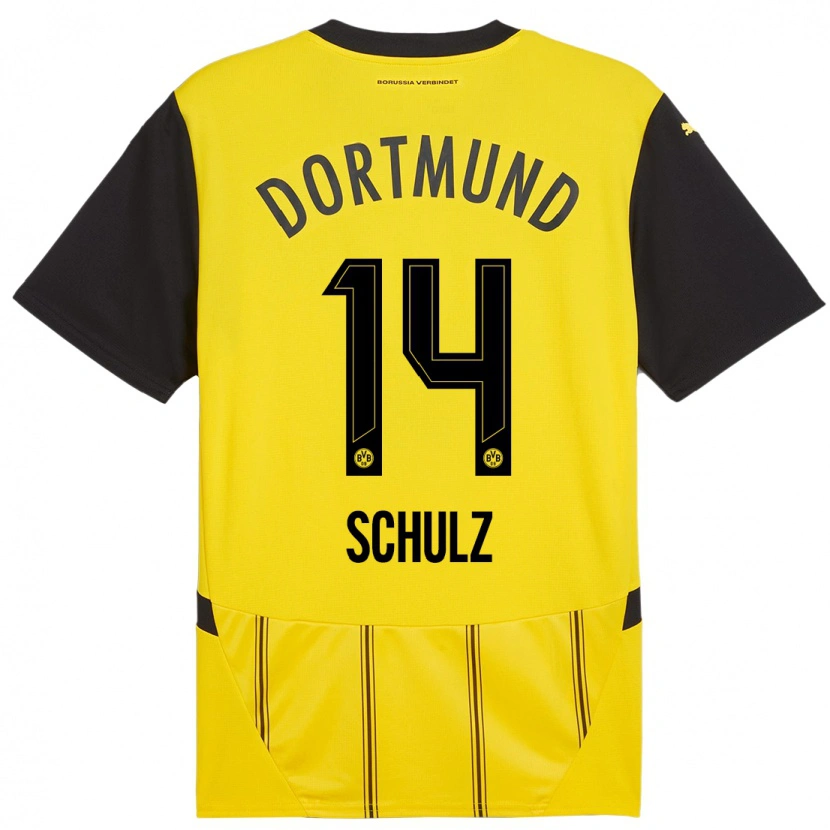 Danxen Hombre Camiseta Nico Schulz #14 Amarillo Negro 1ª Equipación 2024/25 La Camisa México