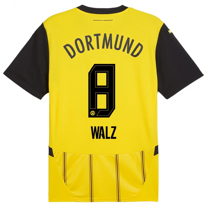 Danxen Hombre Camiseta Vasco Walz #8 Amarillo Negro 1ª Equipación 2024/25 La Camisa México