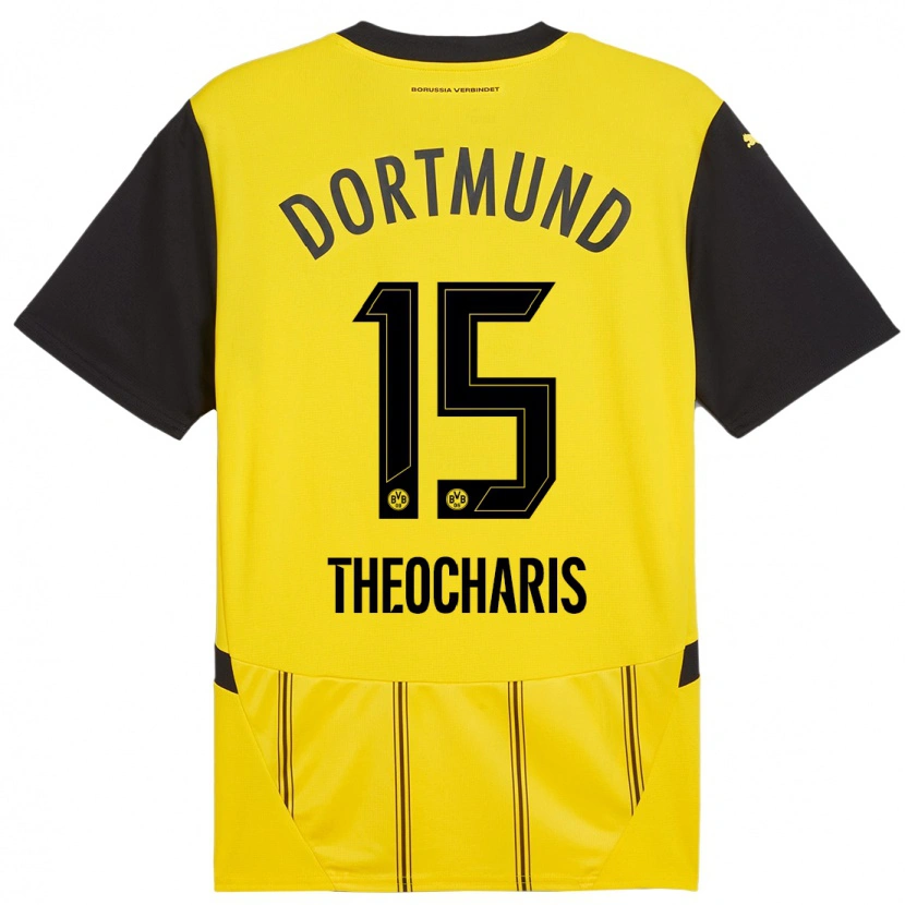 Danxen Hombre Camiseta Elefterios Theocharis #15 Amarillo Negro 1ª Equipación 2024/25 La Camisa México
