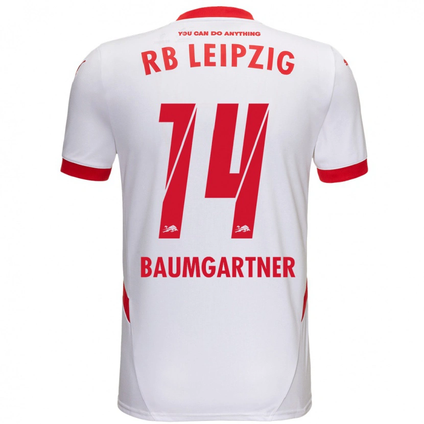 Danxen Hombre Camiseta Christoph Baumgartner #14 Blanco Rojo 1ª Equipación 2024/25 La Camisa México